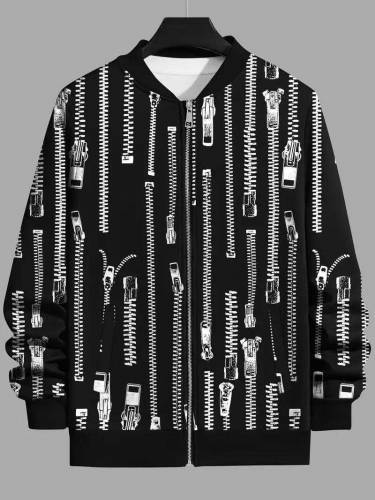 men's printed polyester jacket-1 pc stylish outerwear 