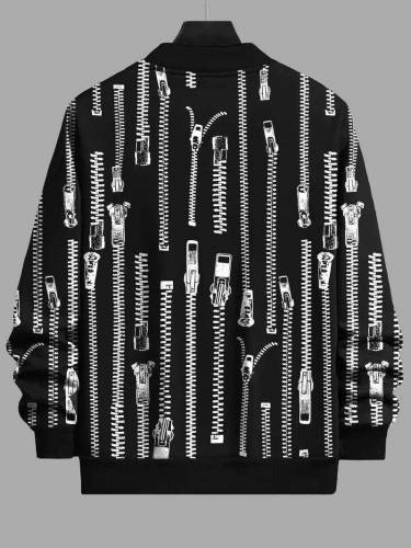 men's printed polyester jacket-1 pc stylish outerwear 