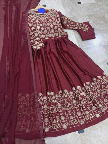3pcs women stitched shamoz silk maxi 