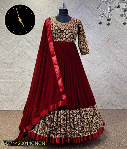 3pcs women stitched shamoz silk maxi 