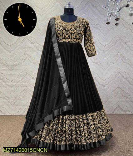 3pcs women stitched shamoz silk maxi 