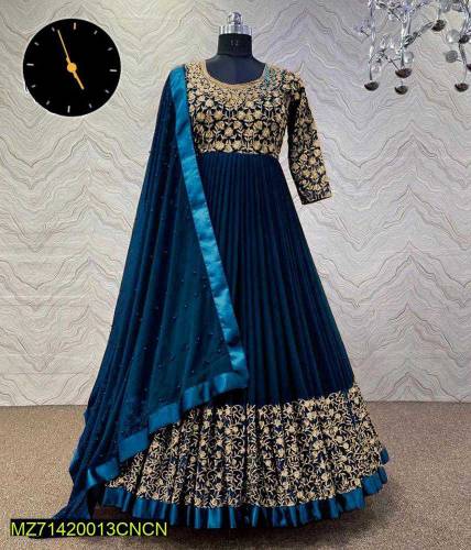 3pcs women stitched shamoz silk maxi 