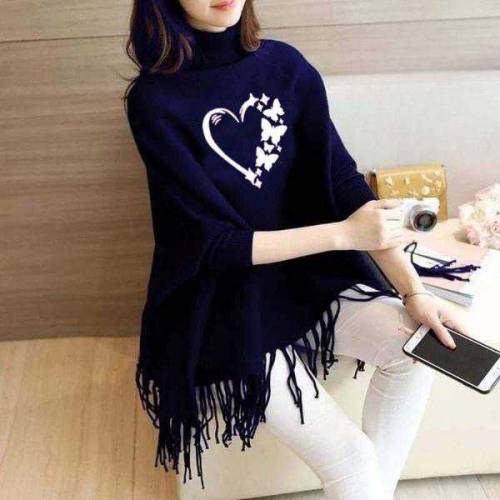 Printed Poncho For Girls 
