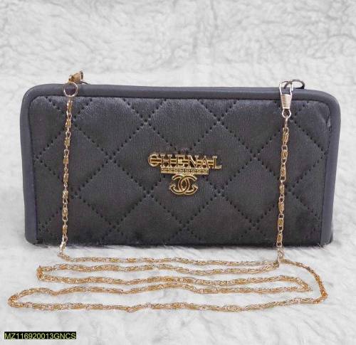 Product Name*: Hand And Shoulder Wallet For Girls With Long Golden Cha
