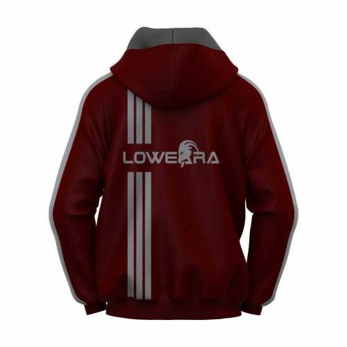 Unisex Printed Fleece Hoodie -1pc In Maroon 