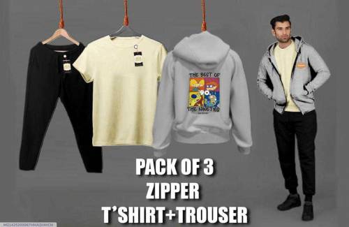 Pack of 3 zipper T-shirt and trouser