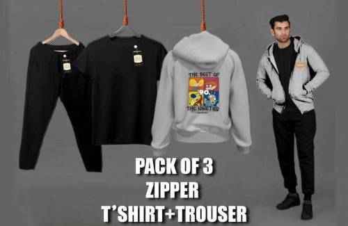 Pack of 3 zipper T-shirt and trouser