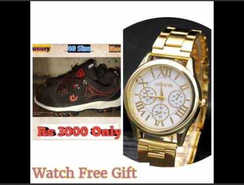 2 in 1 deal ZUODI brand shoes with Free Watch 40 size