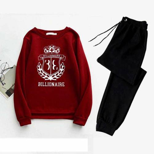 Men's Printed Polyester Track Suit - 2 Pcs Set in Maroon