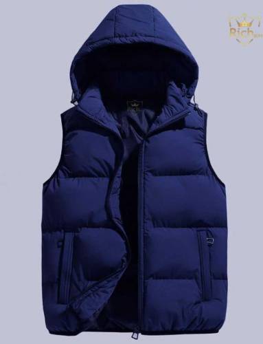 Men's Hooded Neck Polyester Bomber Jacket - 1 Pc in Blue