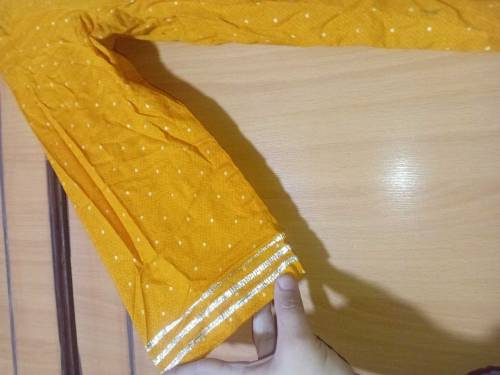 Yellow Frok with potli 