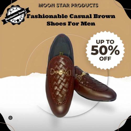 Men's Brown Rexine Casual Dress Shoes free home delivery cash on deliv