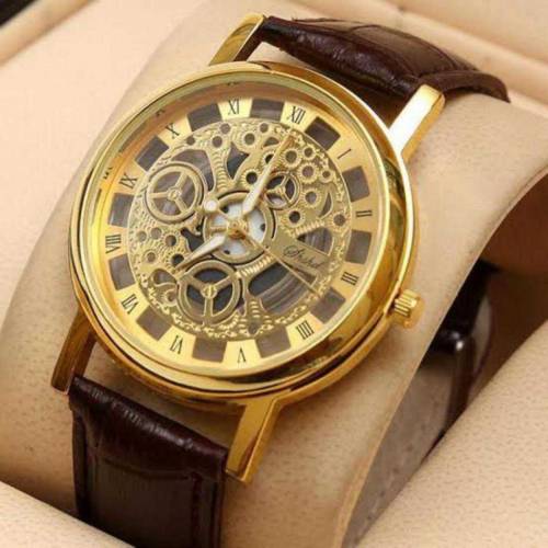 •  Material: Leather•  Pattern: Textured Strap•  Gender: Men's•  Watch