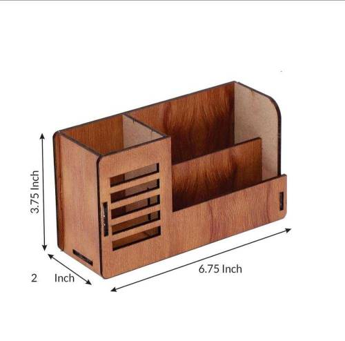 Wooden Desk Organizer, Pens Organizer, Table Organizer, brown  