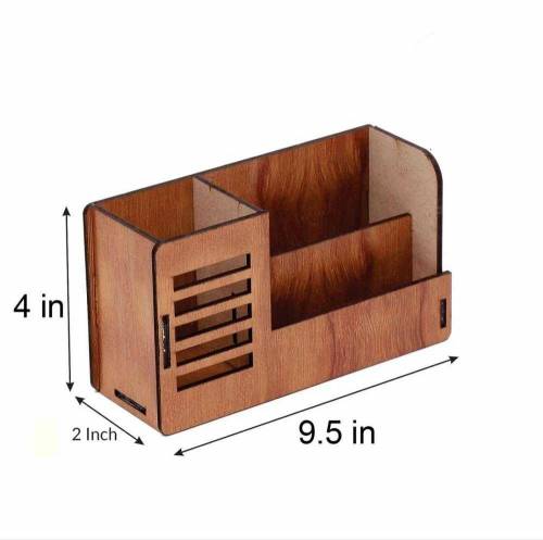 Wooden Desk Organizer, Pens Organizer, Table Organizer, brown  