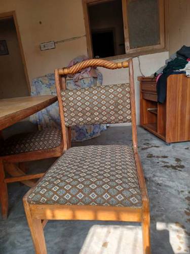 6 seater dining table with pure wooden chairs