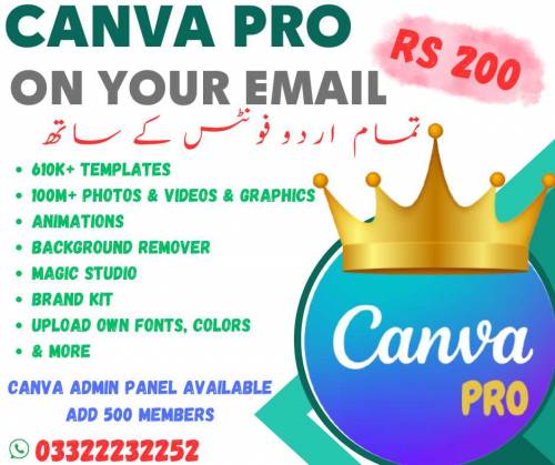 CANVA PRO ACCOUNT ON YOUR OWN EMAIL