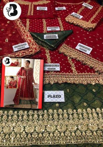 3 Pcs Women's Unstitched Embroidered Suit
