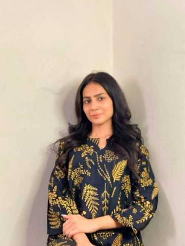 2pcs women's stitched Linen printed suite 