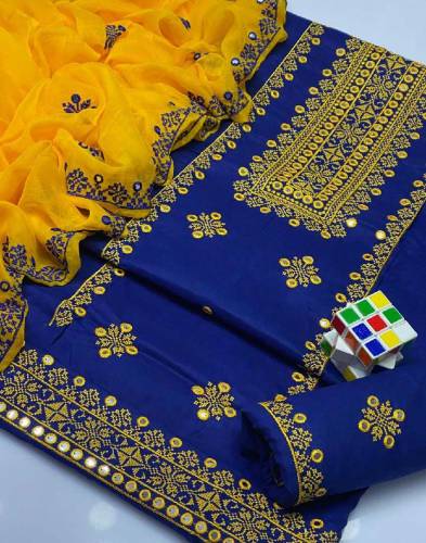 3 Pcs Women's Unstitched Embroidered Suit