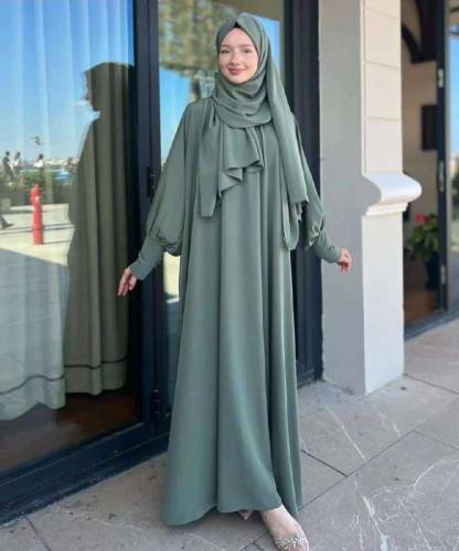 Georgette Plain full  Abaya with Stoller 