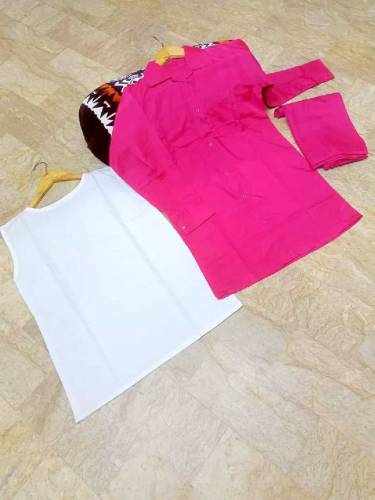 Wastern Tich Button Shirt with inner Shirt and Flapper - 3 Pic