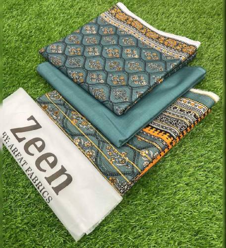 3 Pcs Women's Unstitched Printed Suit