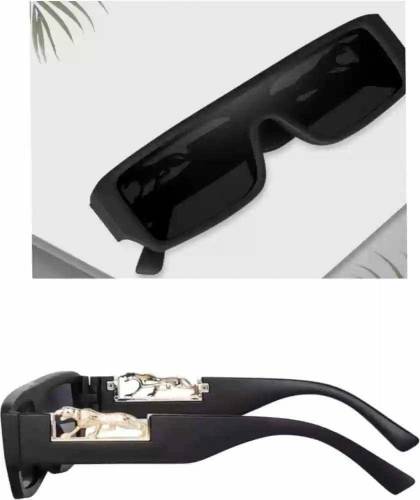 Jaguar decorated arms rectangle sunglasses 