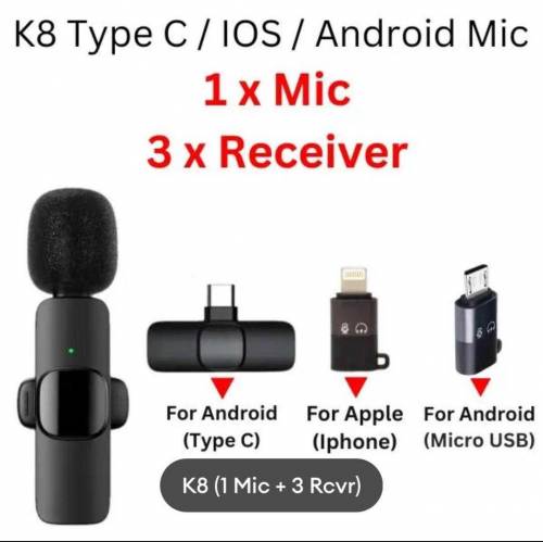 K8 wireless 3 in 1 noise Reduction Microphone 