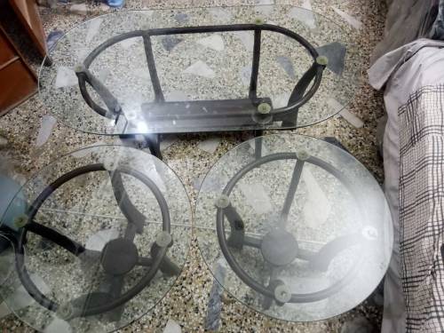 beautiful 3 table set original lakdi original glass beautiful table