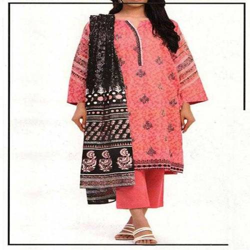 3 pcs woman's unstitched printed sute