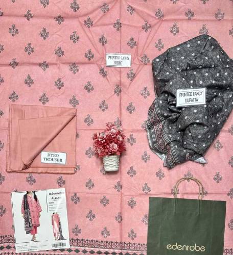 3 pcs woman's unstitched printed sute