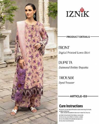 3pc unstitched lawn digital print suit 