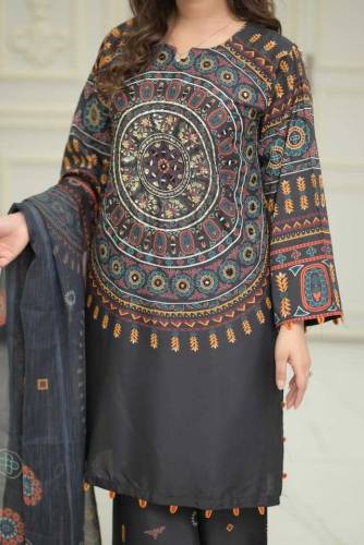 woman's stitched printed shirt and trouser set-pcs with 🪞 work 