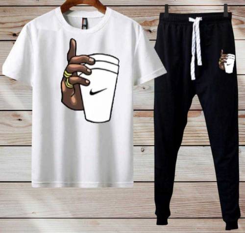 2 Pcs Men's Micro Printed Track Shuit