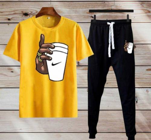 2 Pcs Men's Micro Printed Track Shuit