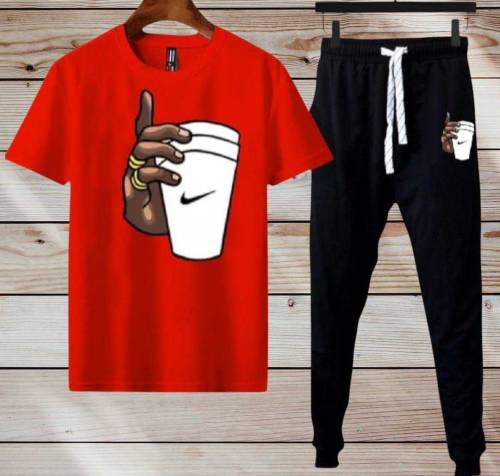 2 Pcs Men's Micro Printed Track Shuit