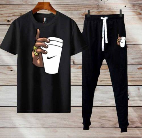 2 Pcs Men's Micro Printed Track Shuit