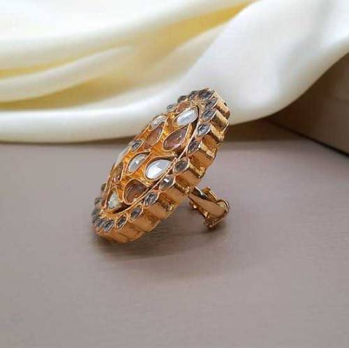 Farshi Kundan handmade Antique Gold Platted Ring