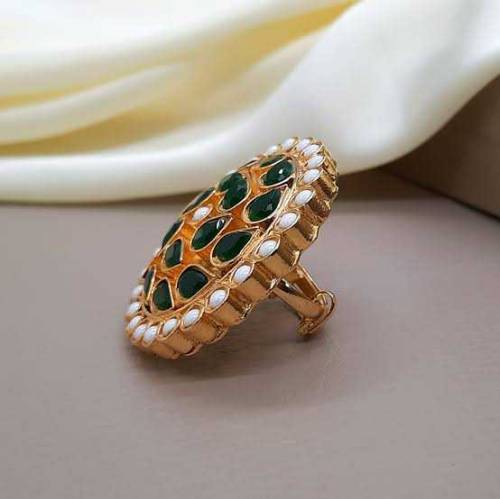 Farshi Kundan handmade Antique Gold Platted Ring