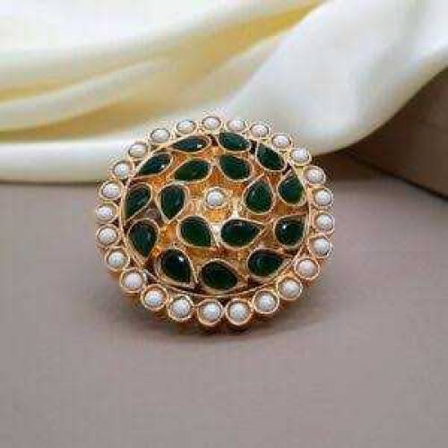 Farshi Kundan handmade Antique Gold Platted Ring