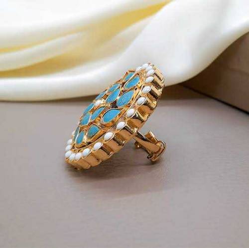 Farshi Kundan handmade Antique Gold Platted Ring
