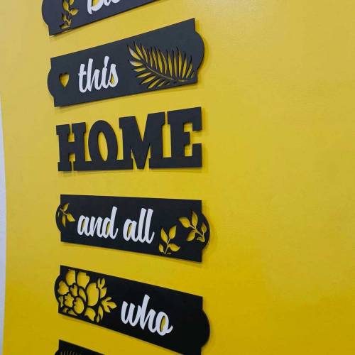3D Bless Home Wooden Wall Art