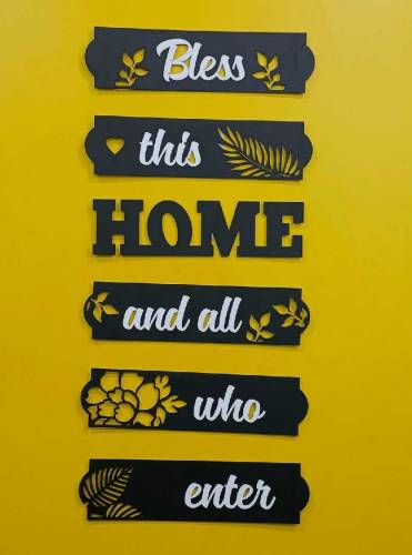 3D Bless Home Wooden Wall Art