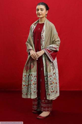 3 pcs women's unstitched embroidered suit