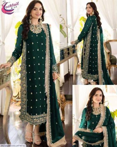 3 pcs women stitched Embroidered suite