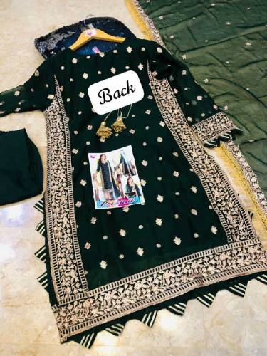 3 pcs women stitched Embroidered suite