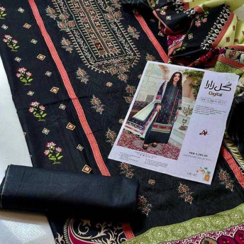 3 Pcs Women's Unstitched Embroidered Suit