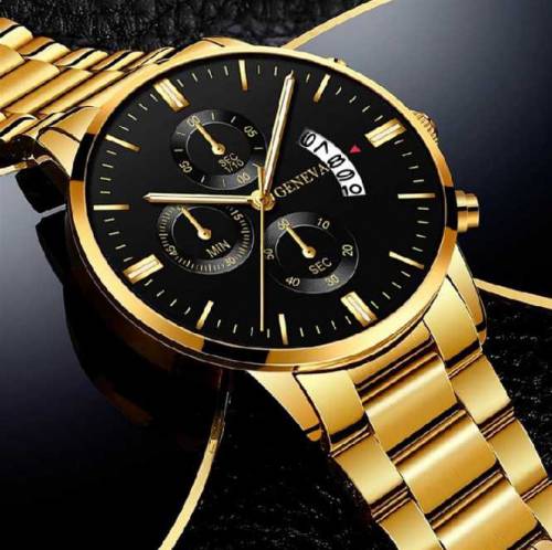 Fashion Men Stainless Steel Watch Luxury Calendar Quartz Wrist Watch M