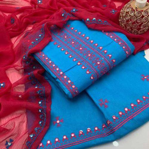  3 Pcs Women's Unstitched Embroidered Suit 
